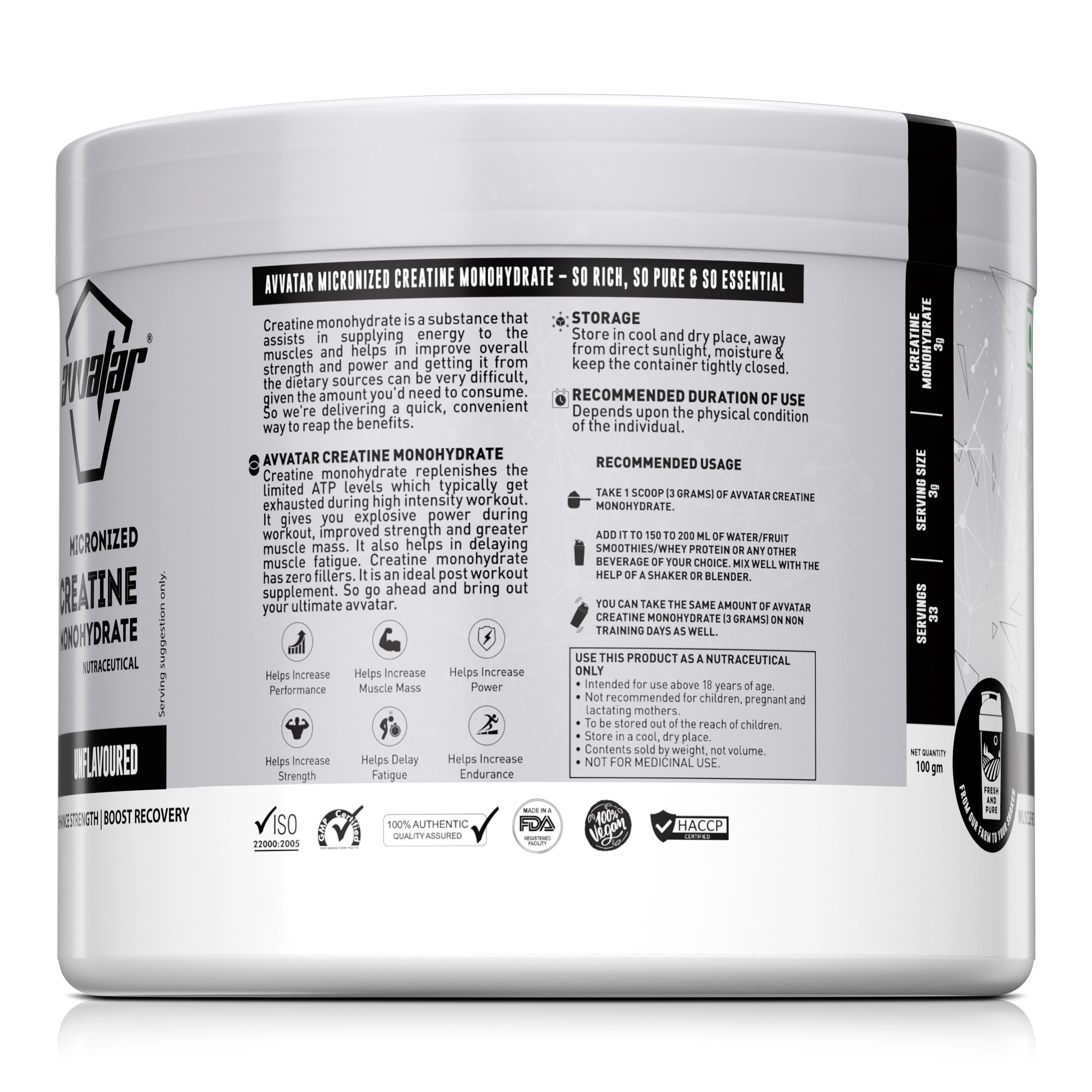 Avvatar Creatine Monohydrate