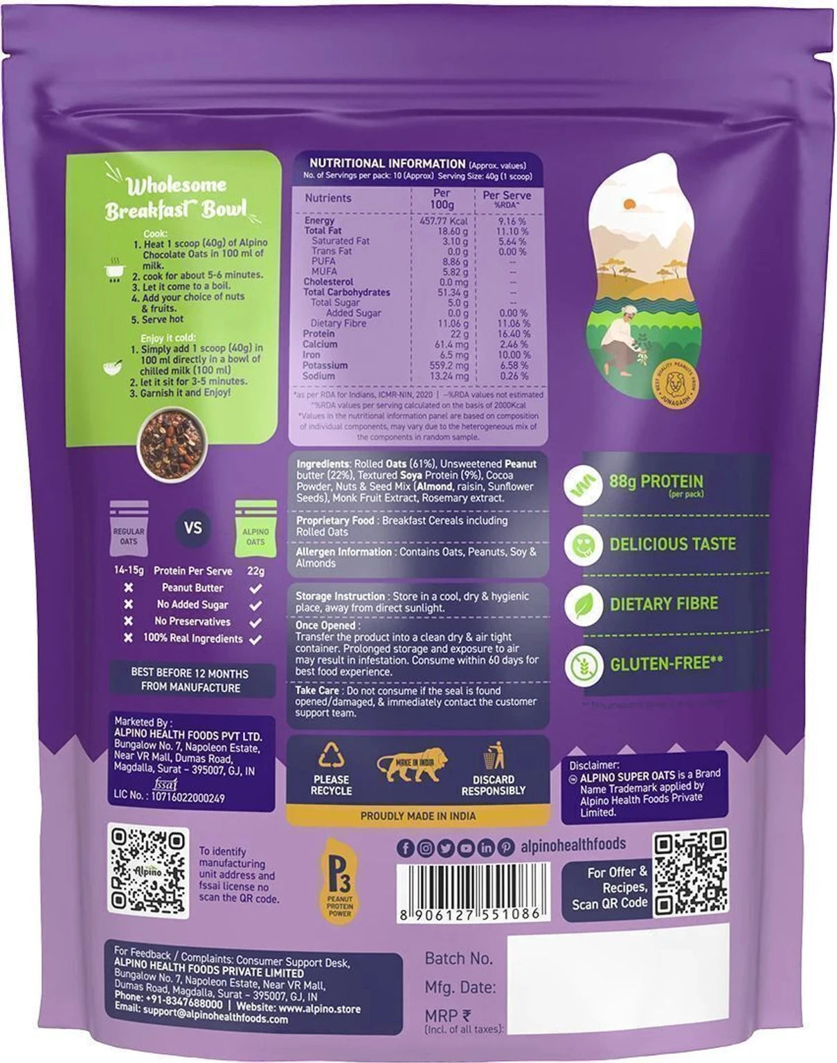 Alpino High Protein Super Rolled Oats