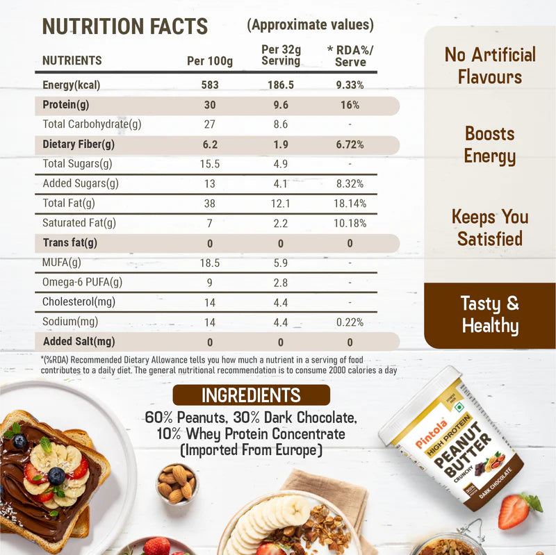 Pintola High Protein Peanut Butter Dark Chocolate