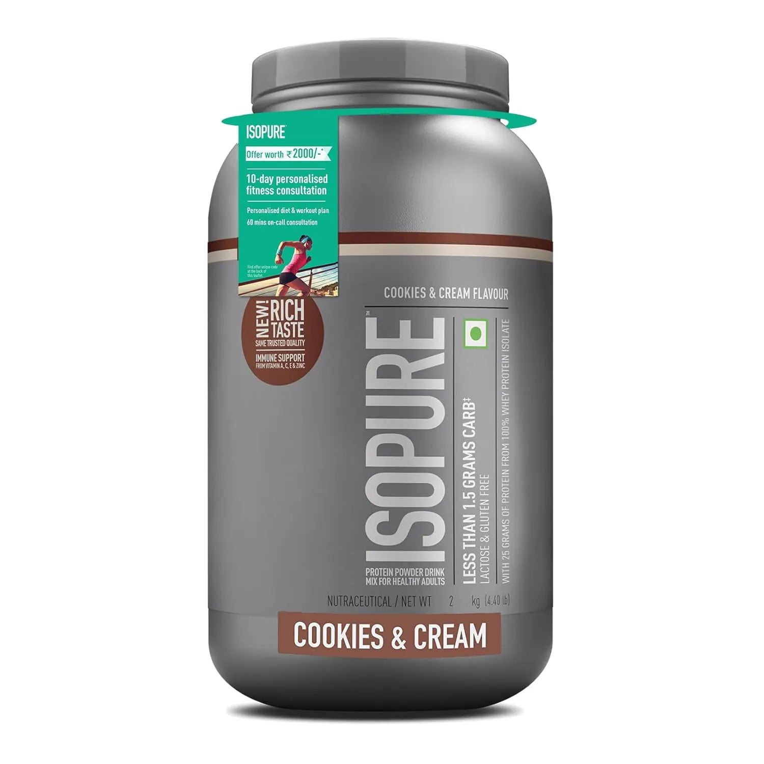 ON Isopure Whey Protein Isolate Powder with Vitamins for Immune Support