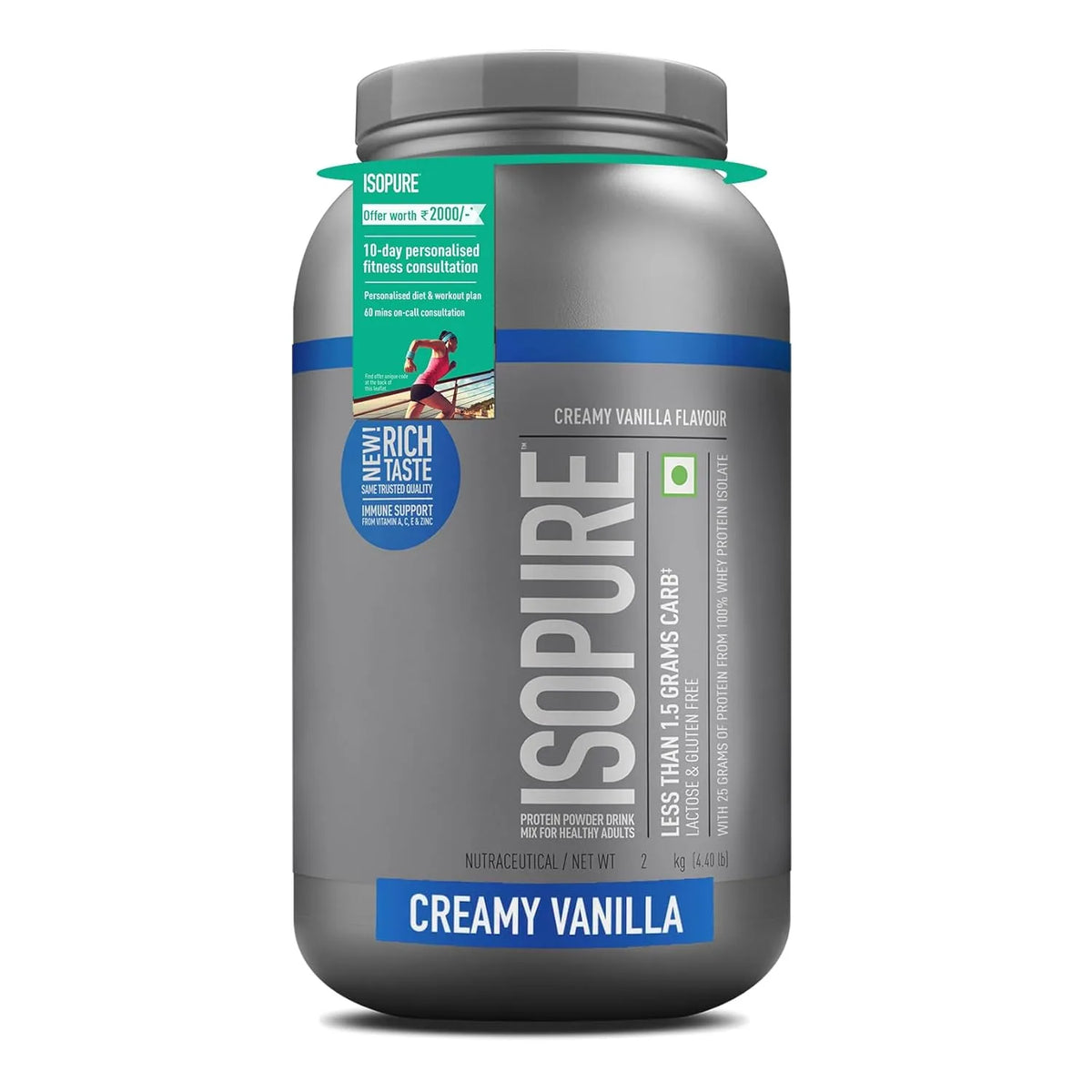 ON Isopure Whey Protein Isolate Powder with Vitamins for Immune Support