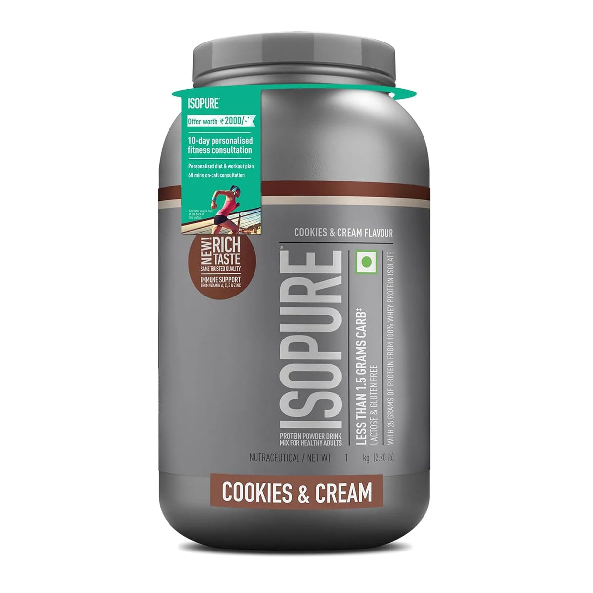 ON Isopure Whey Protein Isolate Powder with Vitamins for Immune Support