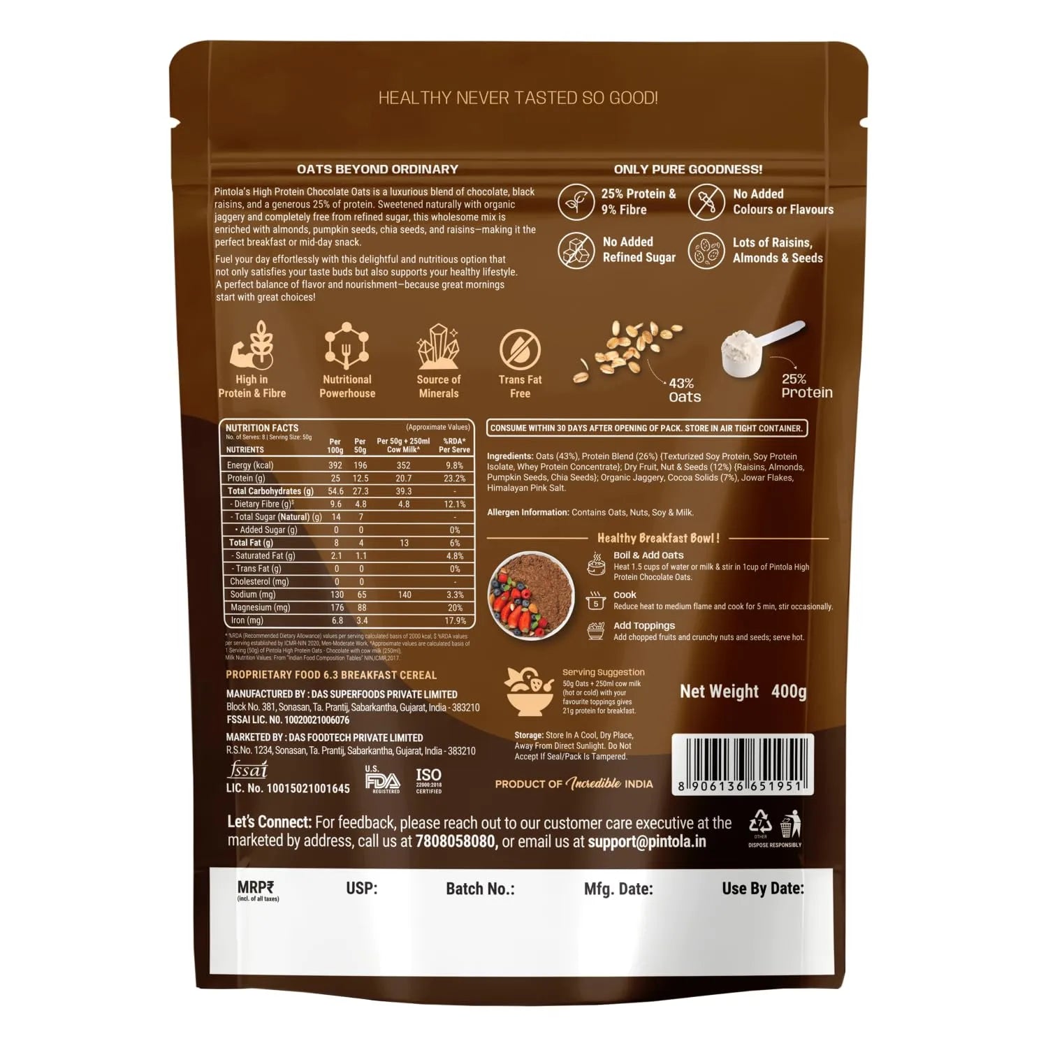 Pintola High Protein Oats