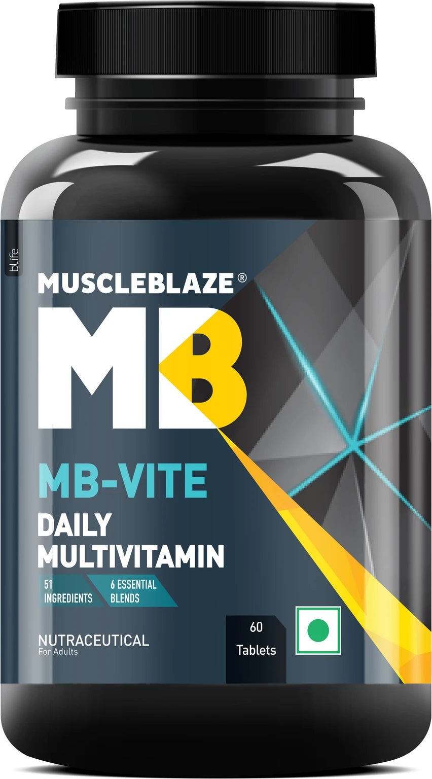 MuscleBlaze MB-VITE Daily Multivitamin, for Enhanced Energy, Stamina & Gut Health