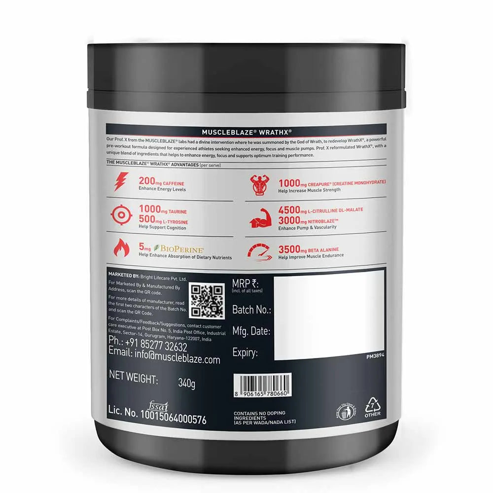 MuscleBlaze Pre Workout WrathX