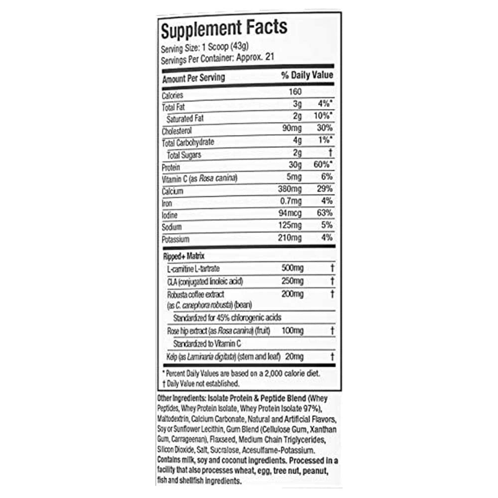 MuscleTech Nitro-Tech Ripped Whey Protein Powder