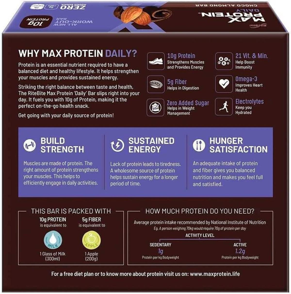 RiteBite Max Protein Daily 10 g Protein Bar (Pack of 6)