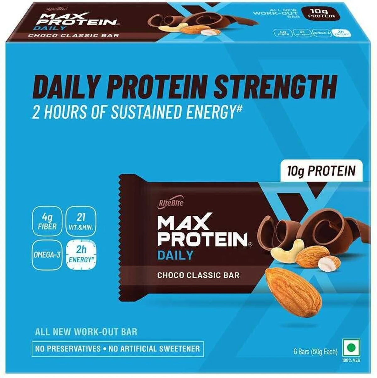 RiteBite Max Protein Daily 10 g Protein Bar (Pack of 6)